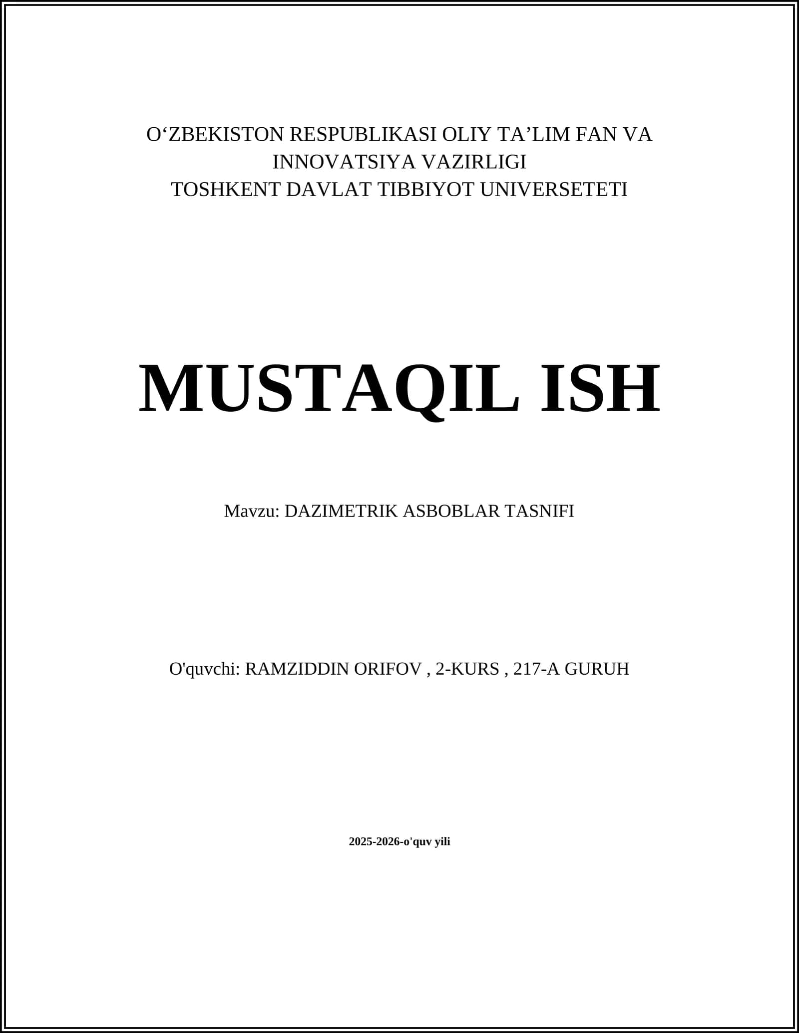 DAZIMETRIK ASBOBLAR TASNIFI 1