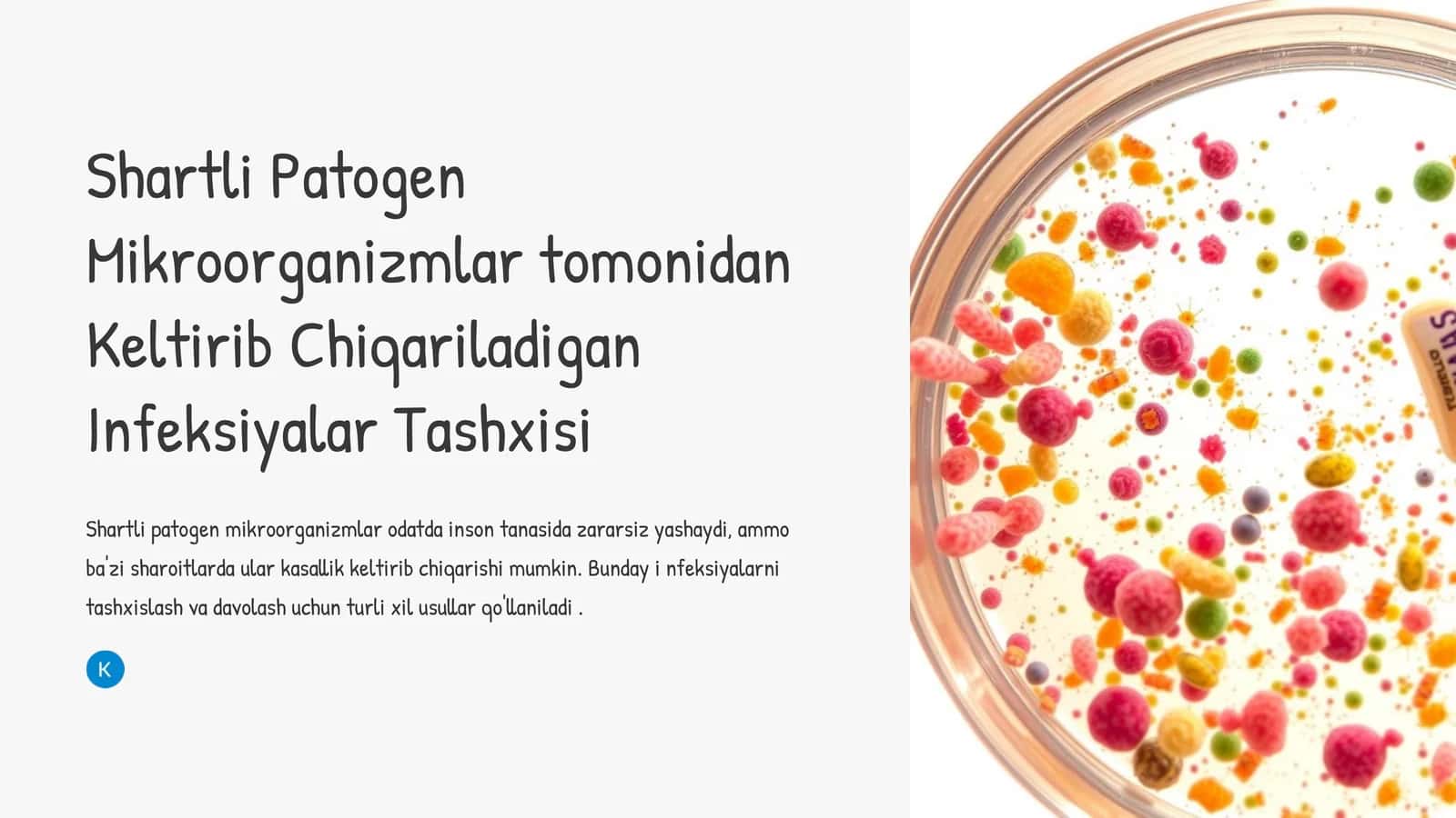 Shartli Patogen Mikroorganizmlar tomonidan Keltirib Chiqariladigan Infeksiyalar Tashxisi 1