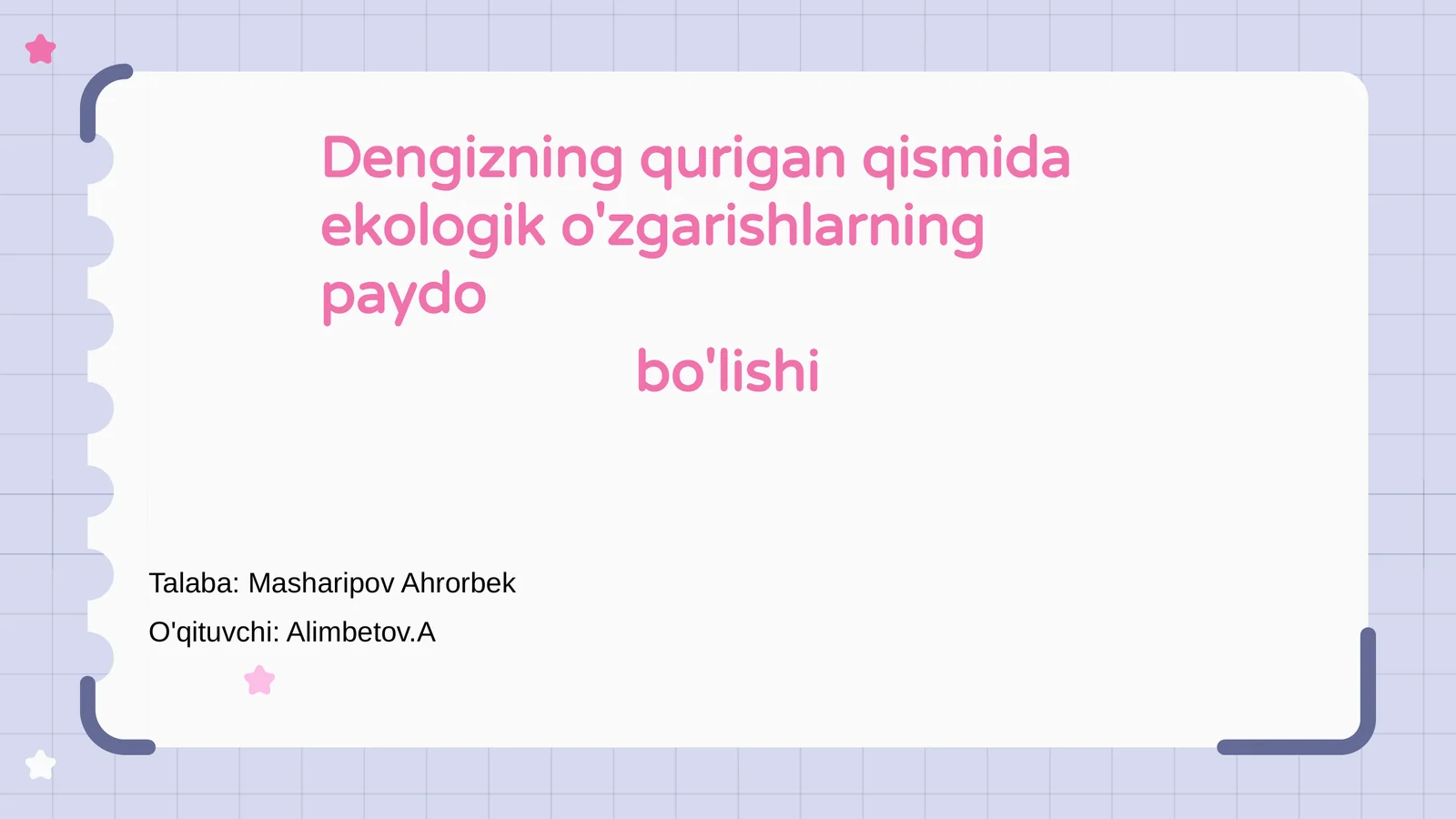 Dengizning Qurigan Qismi Ekologik O'zgarishlari 1