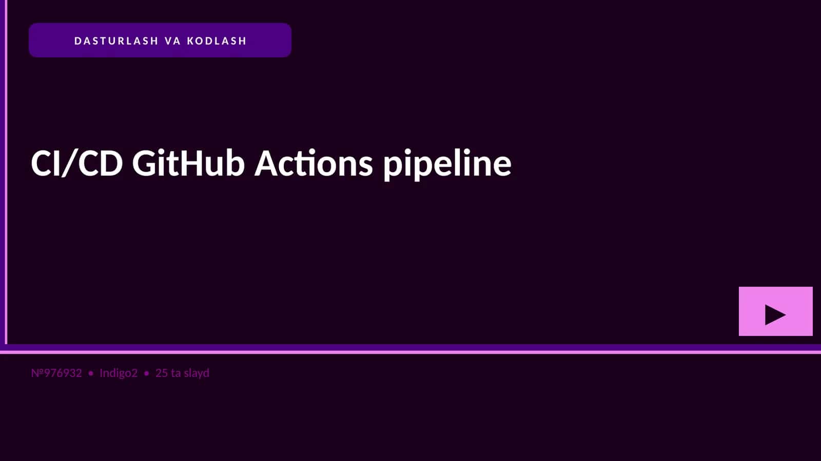 CI/CD GitHub Actions pipeline 1