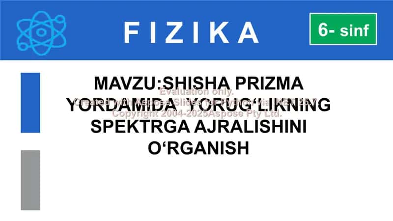 Yorug‘likning spektrga ajralishini o‘rganish 1