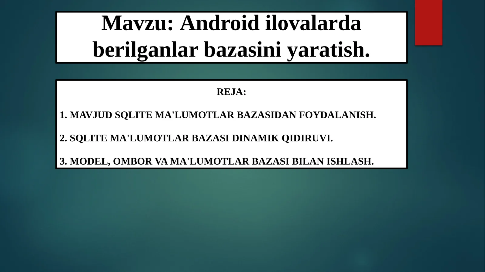 Android ilovalar dasturini yaratish 1
