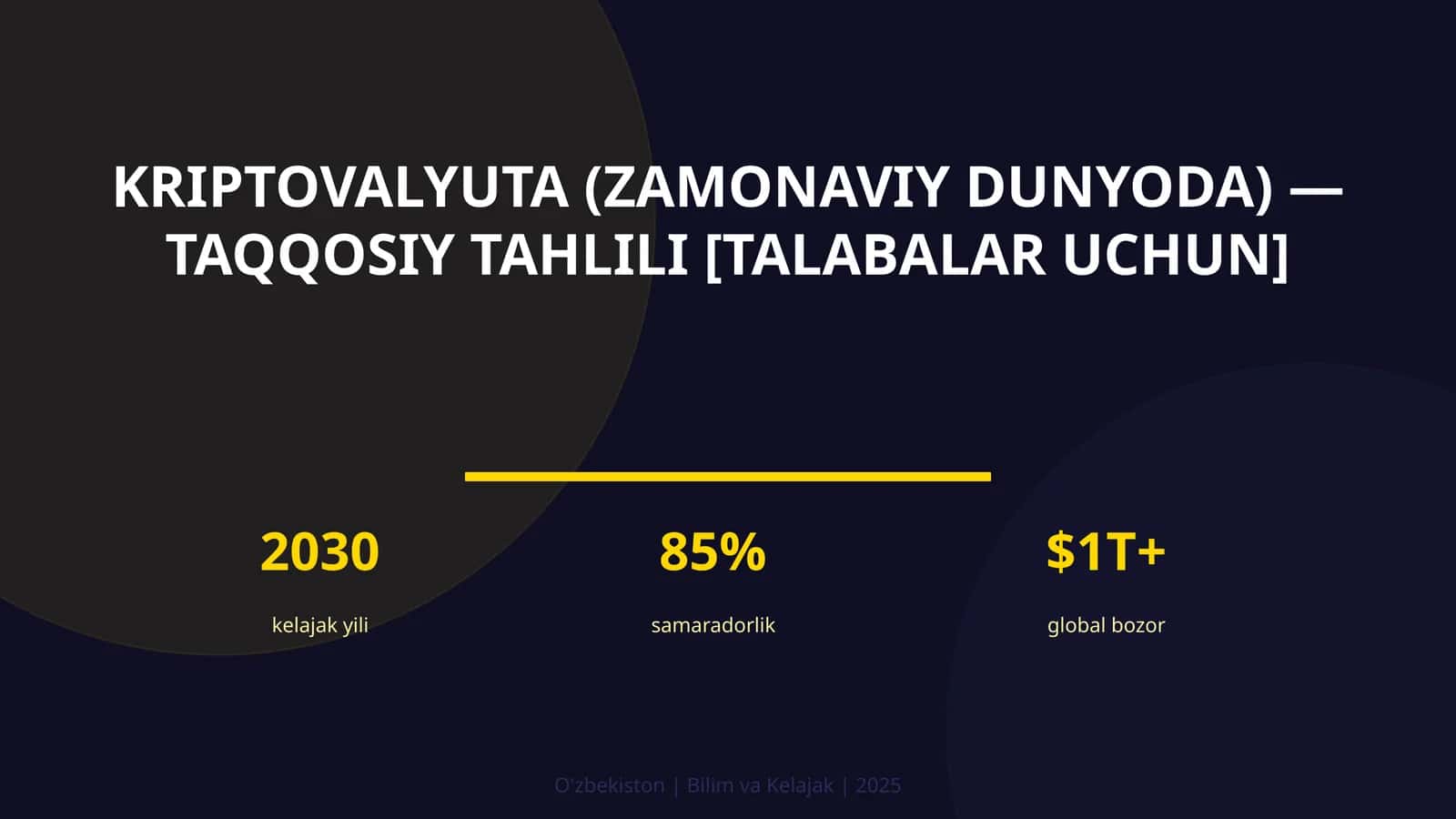 Kriptovalyuta (zamonaviy dunyoda) — taqqosiy tahlili [talabalar uchun] 1