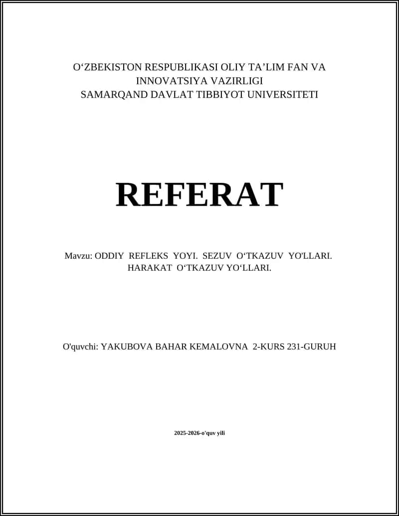 Oddiy refleks yoyi 1