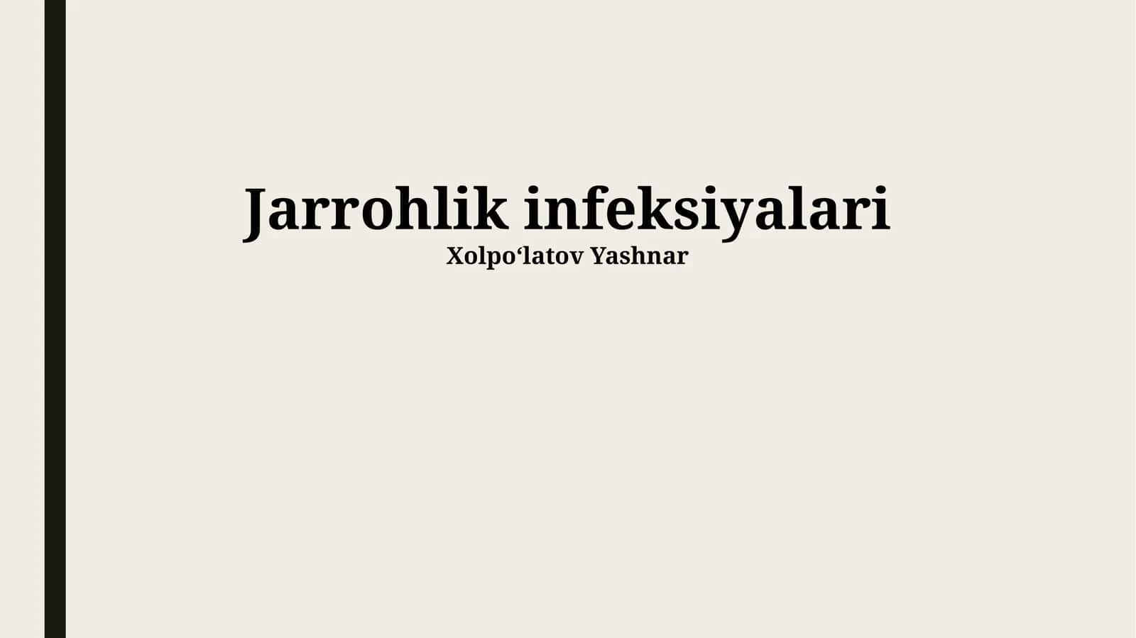 Jarrohlik infeksiyalari 1