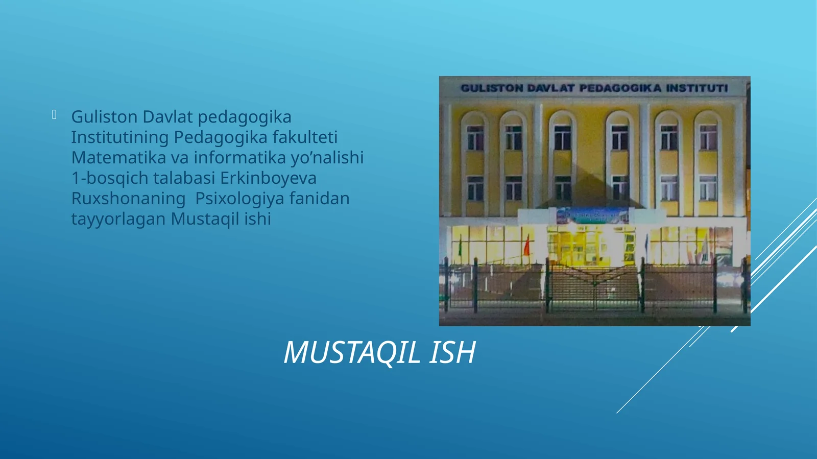 Psixologiyafanidantayyorlagan Mustaqilish 1