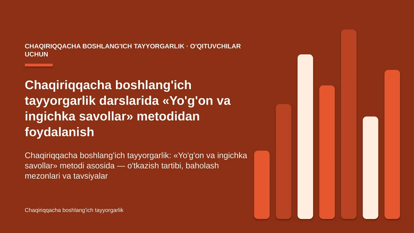 chaqiriqqacha boshlang'ich tayyorgarlik darslarida yo'g'on va ingichka savollar metodidan foydalanish 6529 1