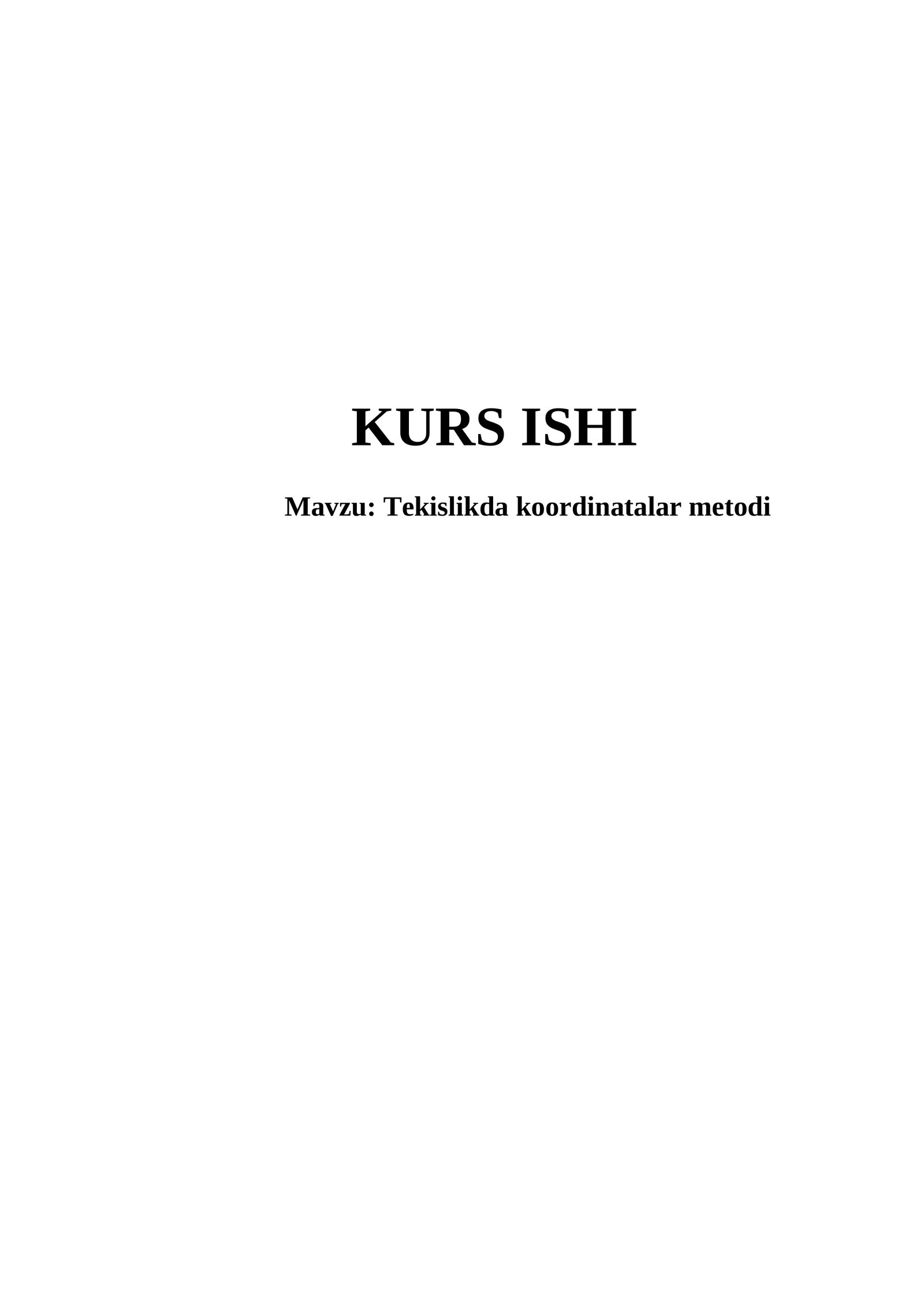 Tekislikda koordinatalar metodi 1
