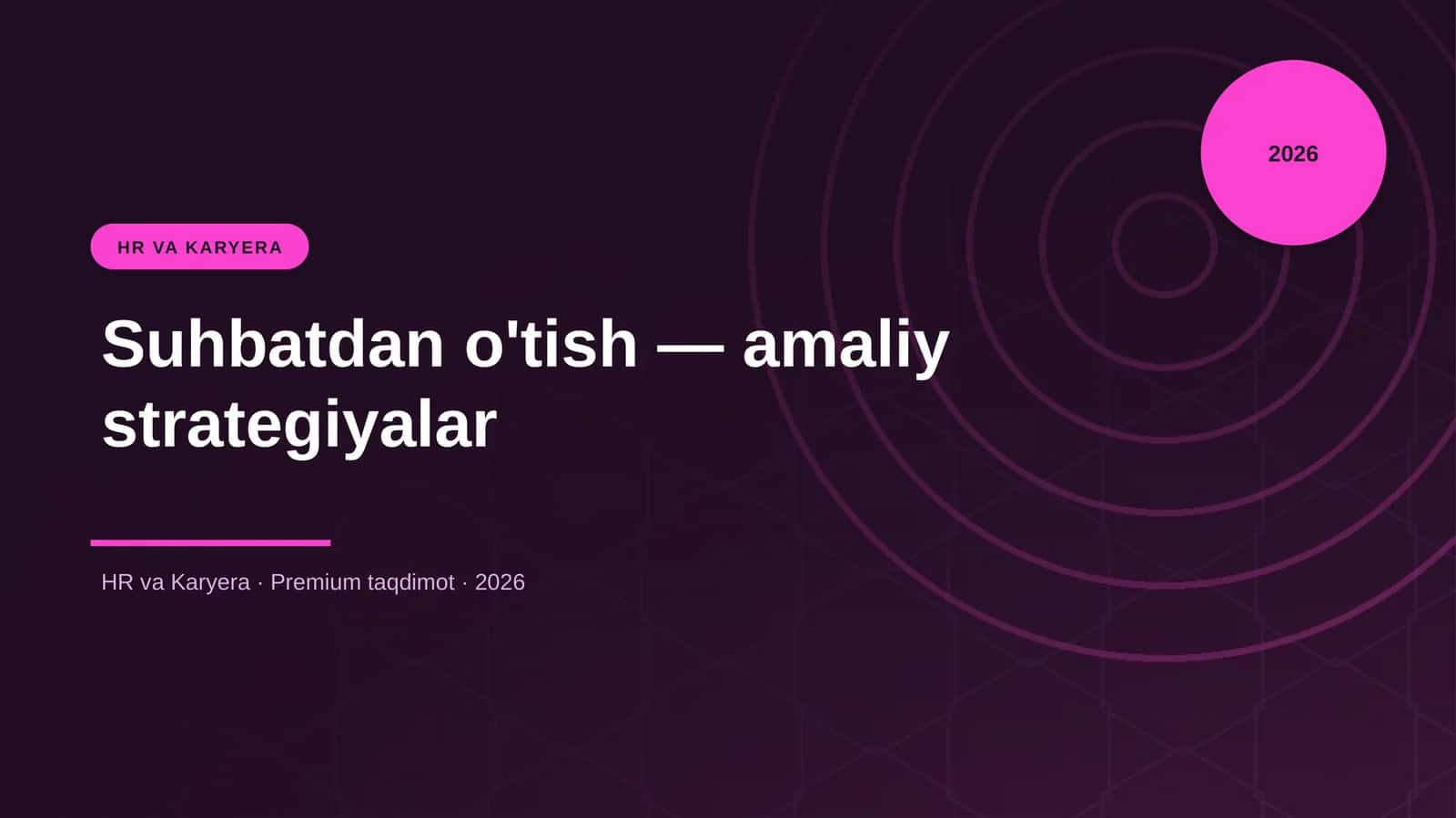 Suhbatdan o'tish — amaliy strategiyalar 1