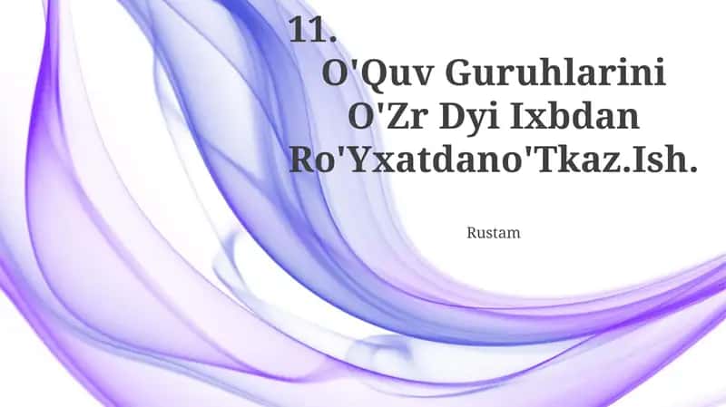 O'Quv Guruhlarini O'Zr Dyi Ixbdan Ro'Yxatdano'Tkaz 1