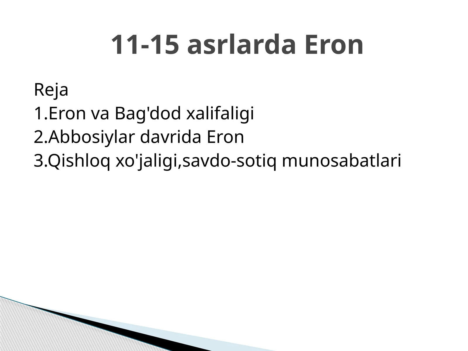 11-15 asrlarda Eron 1
