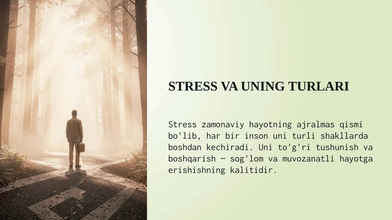 STRESS VA UNING TURLARI 1