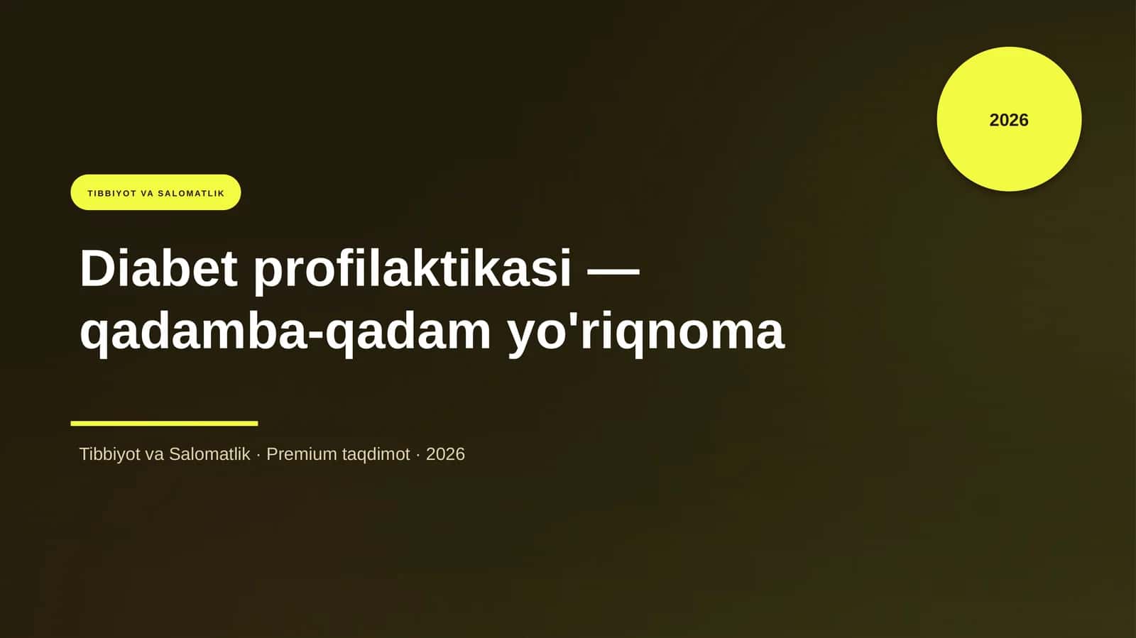 Diabet profilaktikasi — qadamba-qadam yo'riqnoma 1