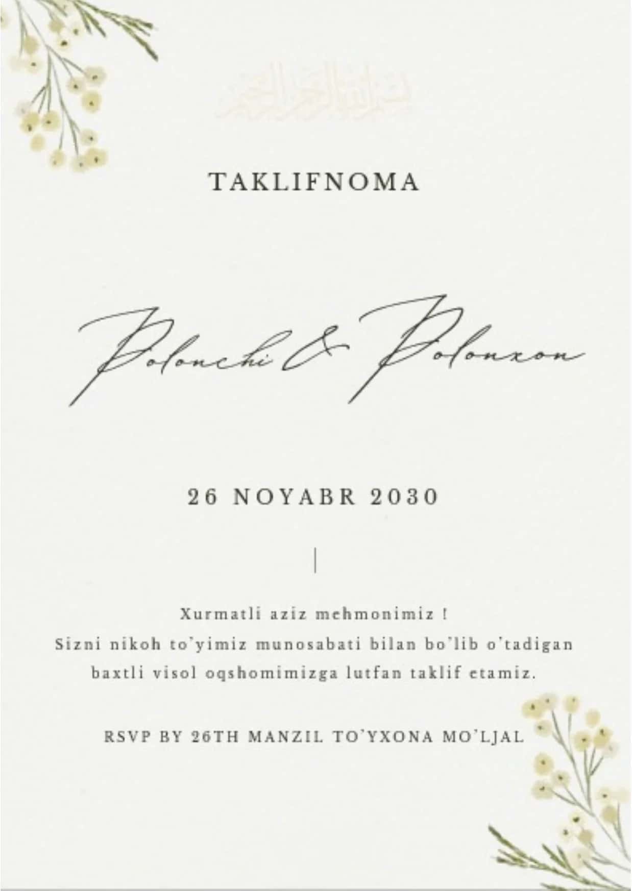 TAKLIFNOMA SHABLON 1