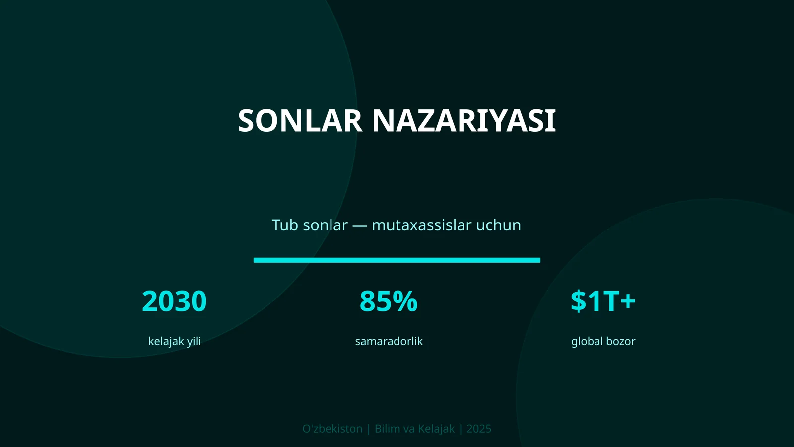 SONLAR NAZARIYASI 1