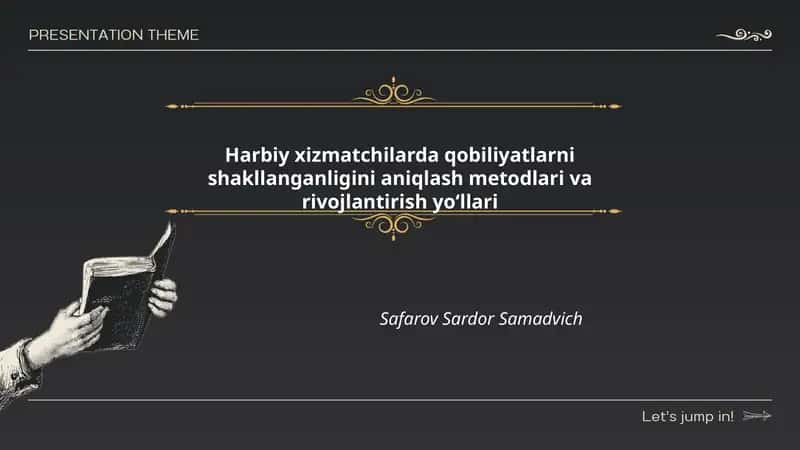 Harbiy xizmatchilarda qobiliyatlarni shakllanganligini aniqlash metodlari va rivojlantirish yoʻllari 1