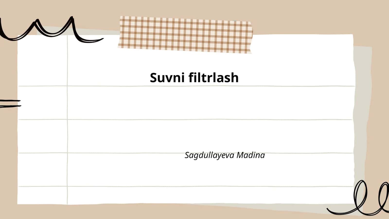 Suvni filtrlash 1
