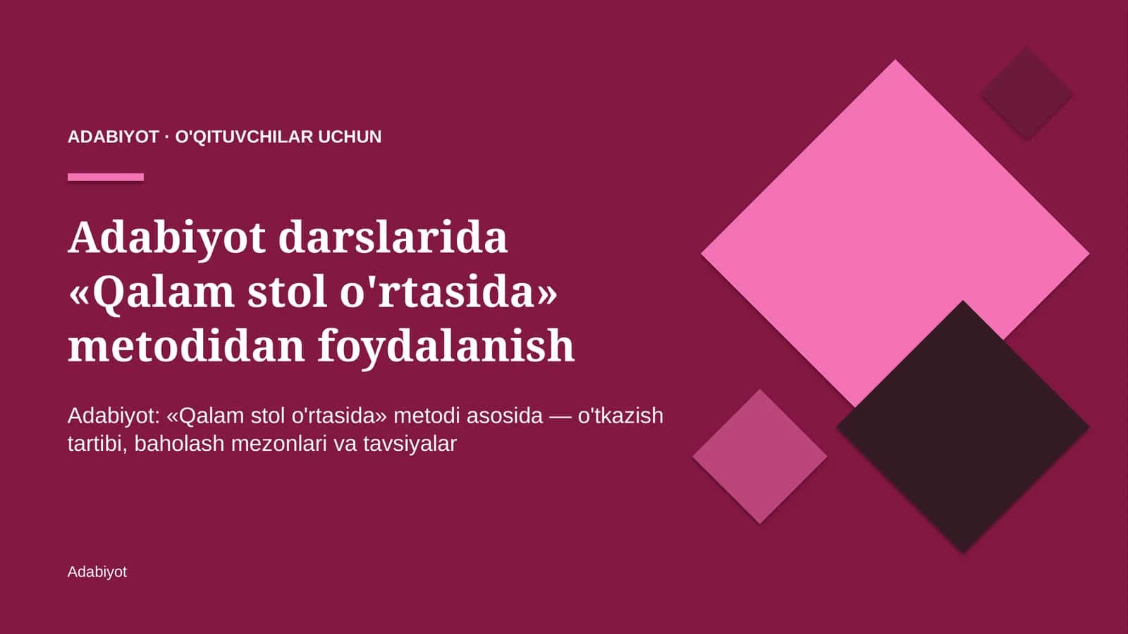 adabiyot darslarida qalam stol o'rtasida metodidan foydalanish 4236 1