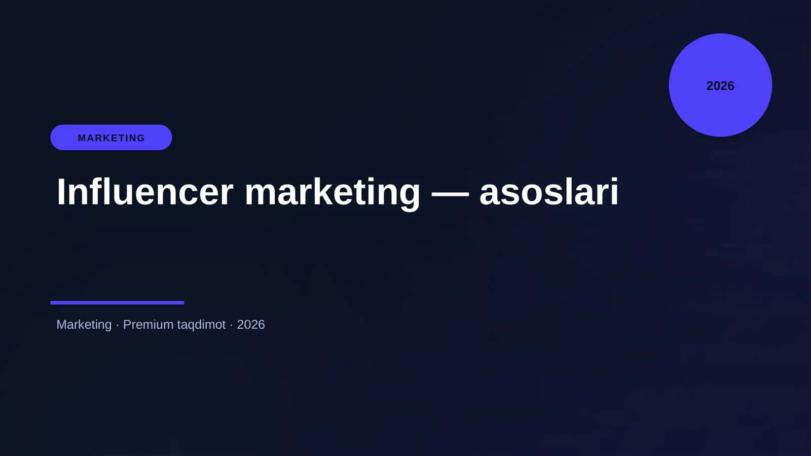Influencer marketing — asoslari 1