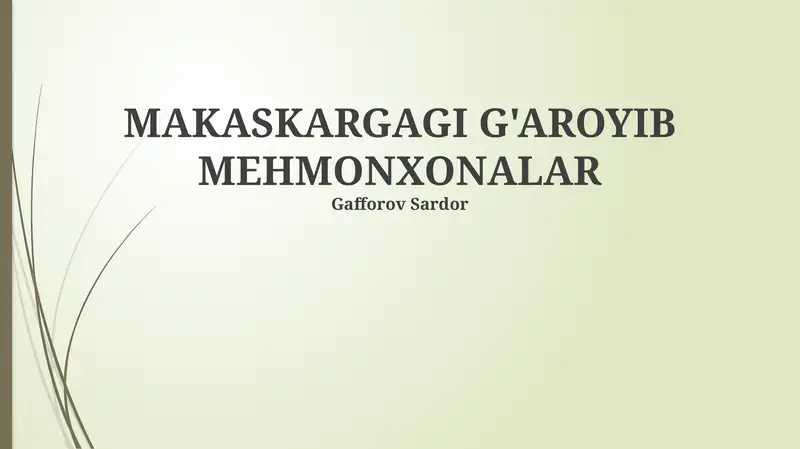 G'aroyib mehmonxonalar 1