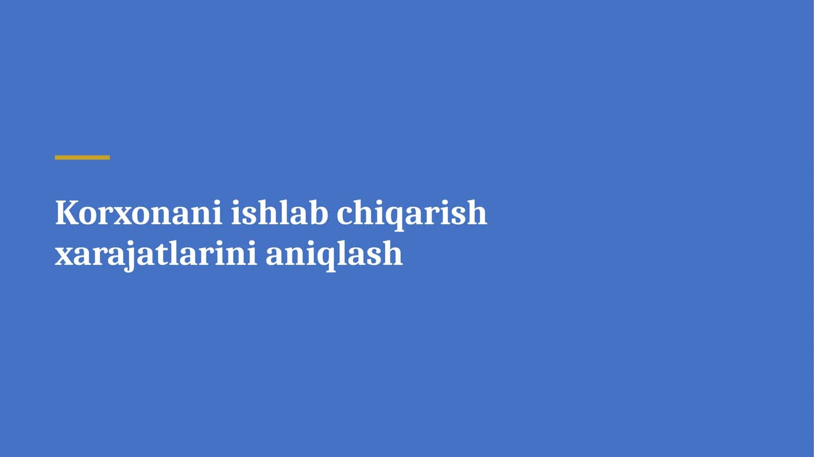 Ishlab chiqarish xarajatlari 1