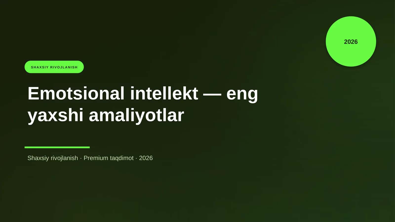 Emotsional intellekt — eng yaxshi amaliyotlar 1