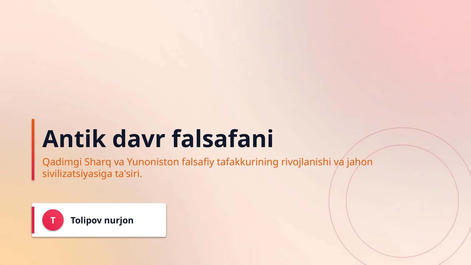 Antik davr falsafani 1