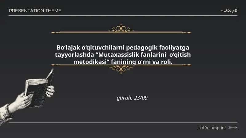 Bo‘lajak o‘qituvchilarni pedagogik faoliyatga tayyorlashda “Mutaxassislik fanlarini o‘qitish metodikasi” fanining o‘rni va roli. 1