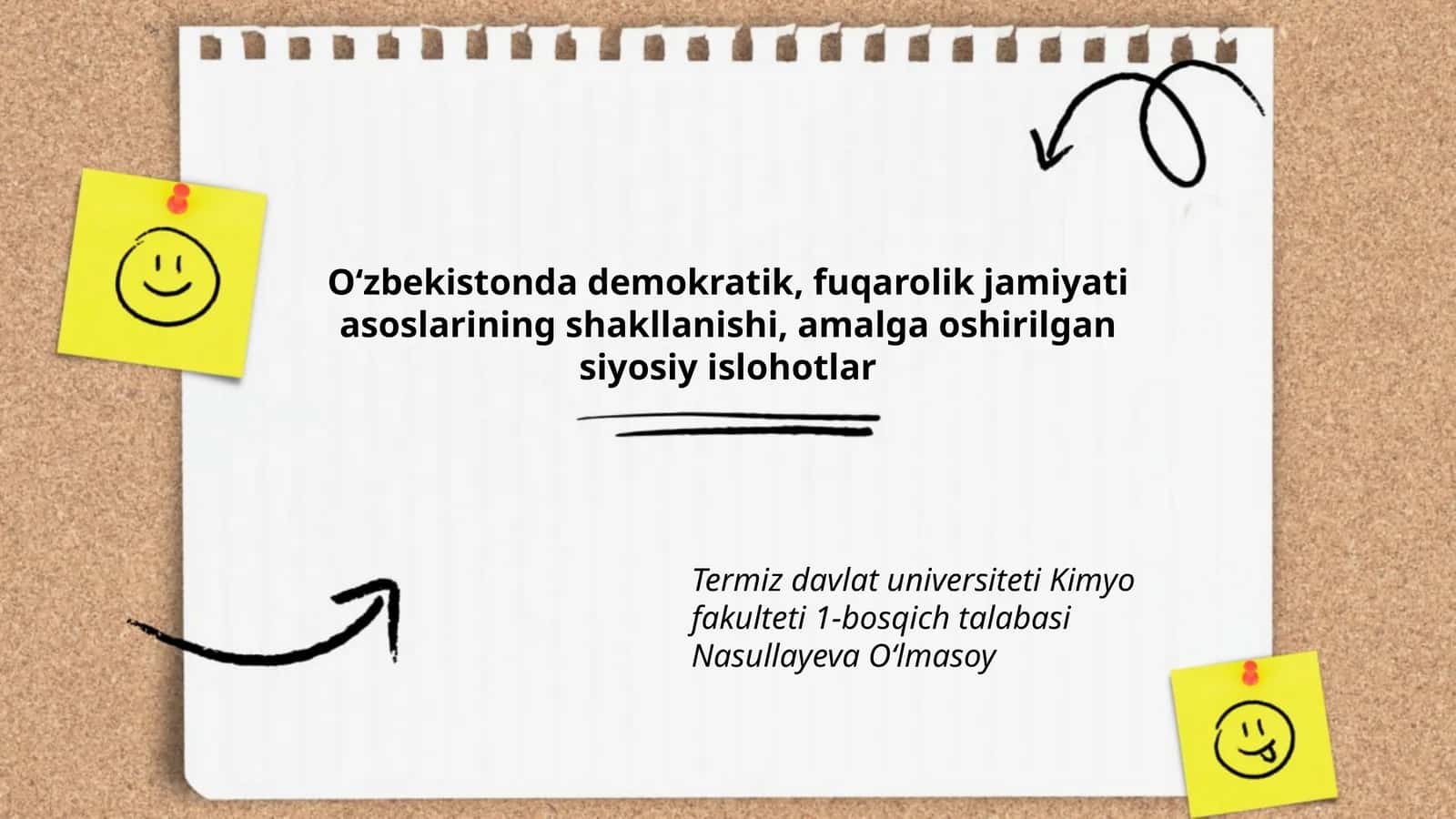 Kimyo fakulteti 1-bosqich talabasi Nasullayeva Oʻlmasoy 1
