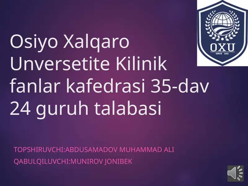 Zamonaviy axborot texnologiyalarining tibbiyotdagi o‘rnini 1
