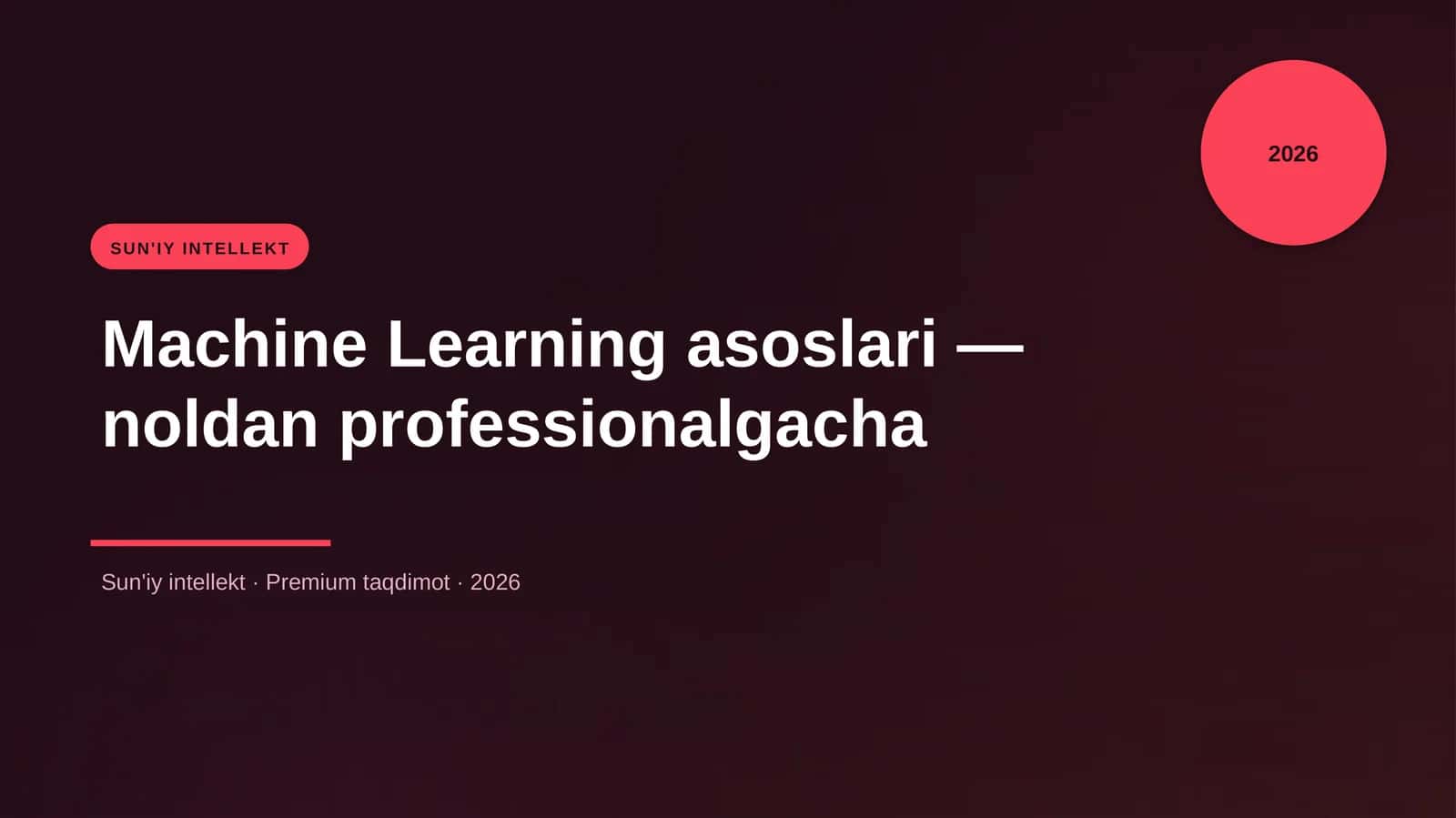 Machine Learning asoslari 1