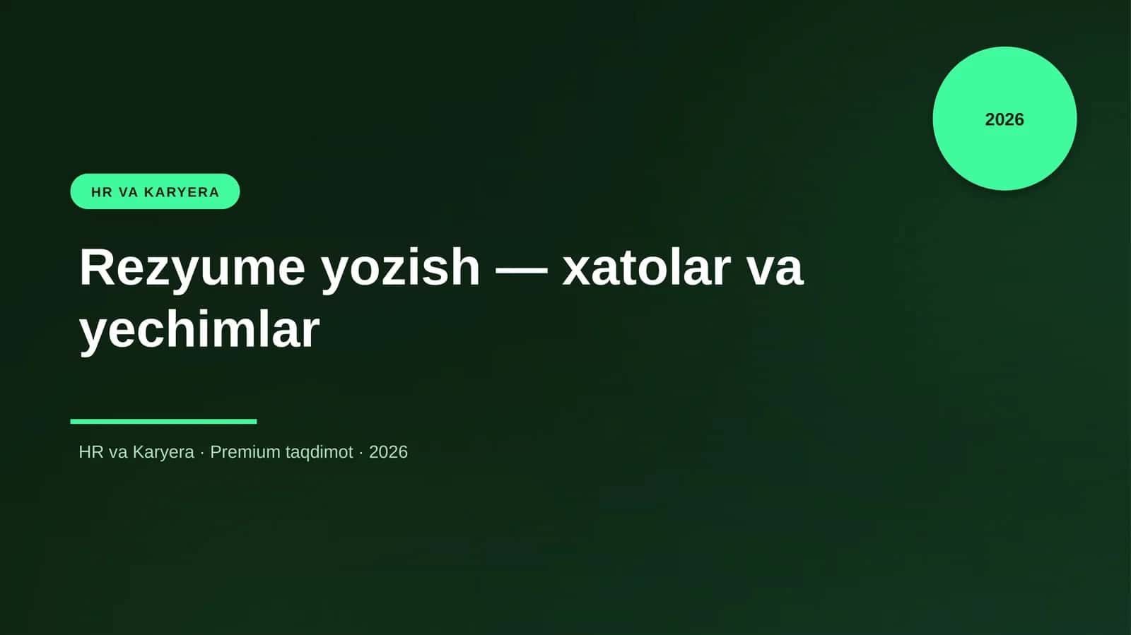 Rezyume yozish — xatolar va yechimlar 1