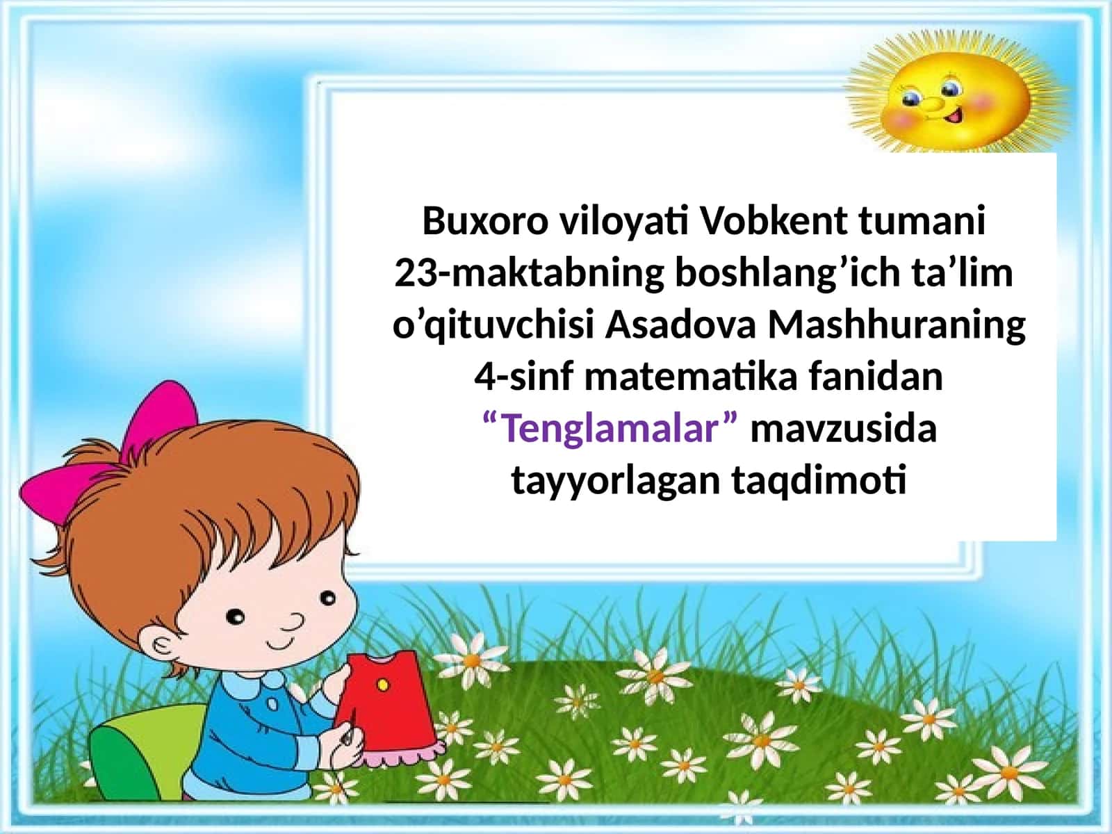 "Tenglamalar" taqdimoti 1