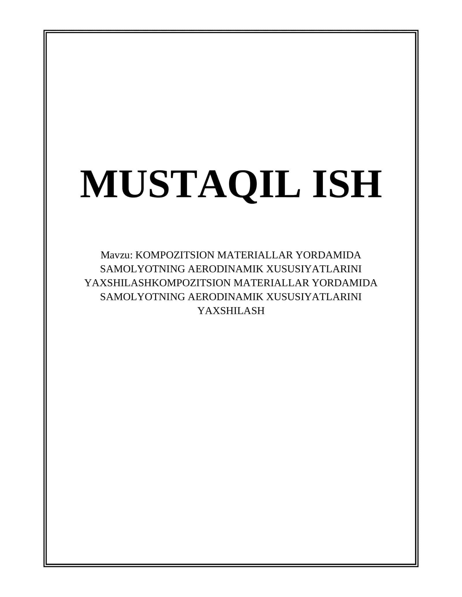 Kompozitsion Materiallar Yordamida Samolyotning Aerodinamik Xususiyatlarini Yaxshilash 1
