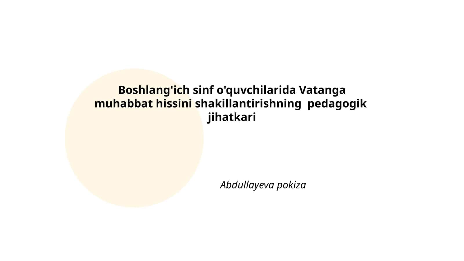 Boshlang'ich sinf o'quvchilarida Vatanga muhabbat hissini shakillantirishning pedagogik jihatkari 1