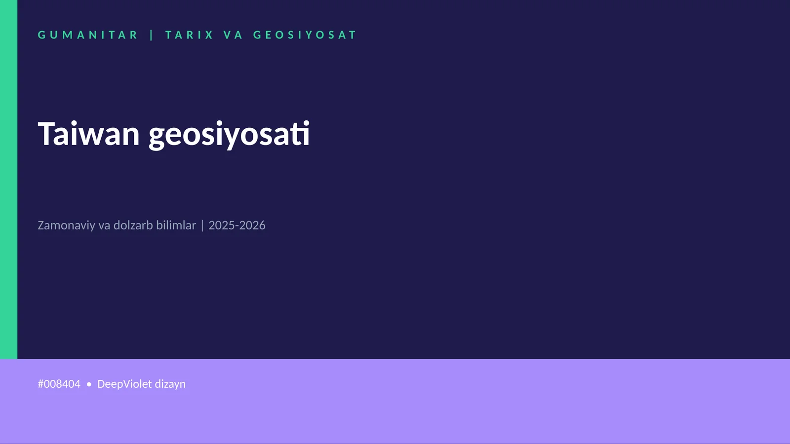 Taiwan geosiyosati 1