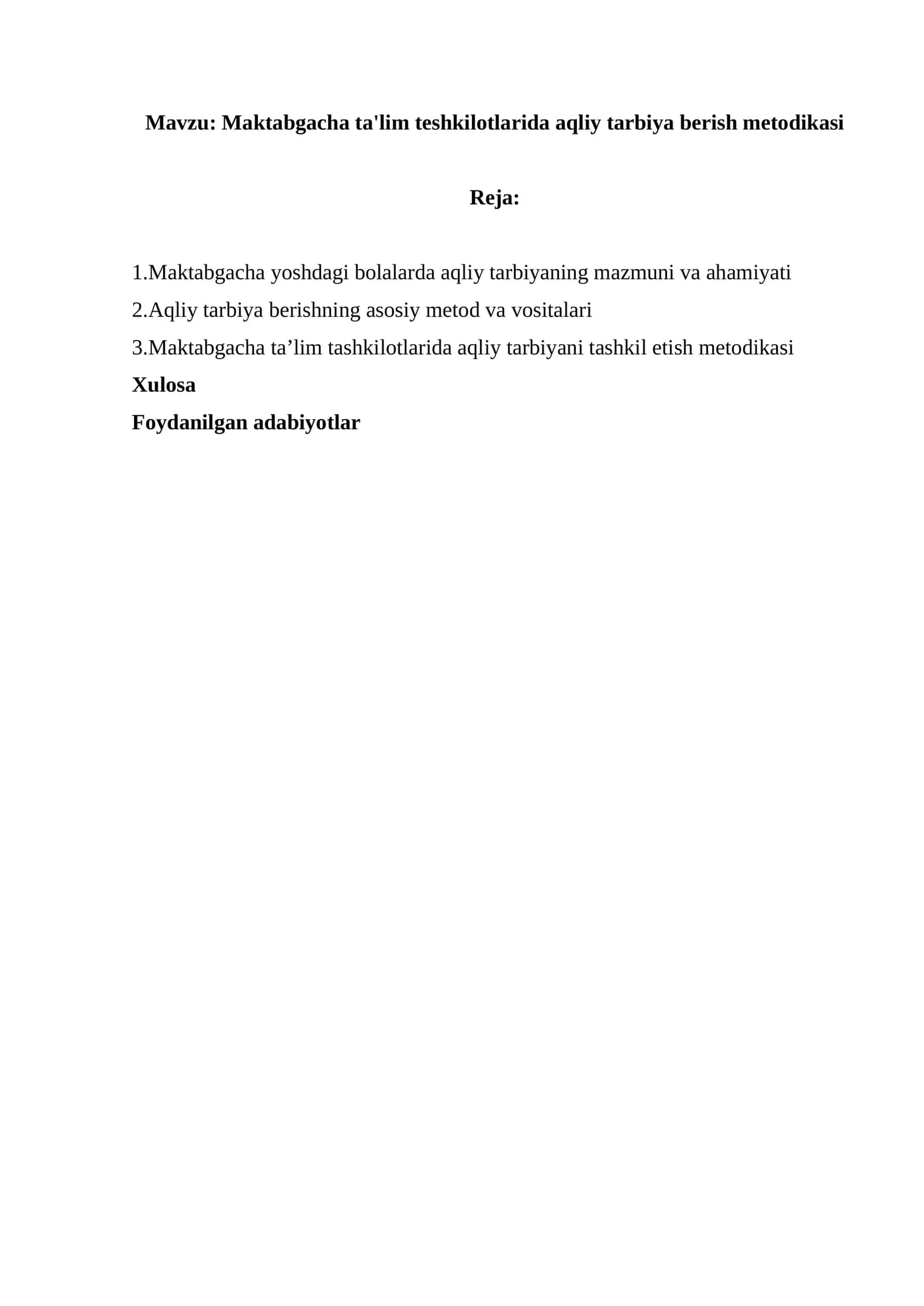 Maktabgacha ta'lim tashkilotlarida aqliy tarbiya berish metodikasi 1
