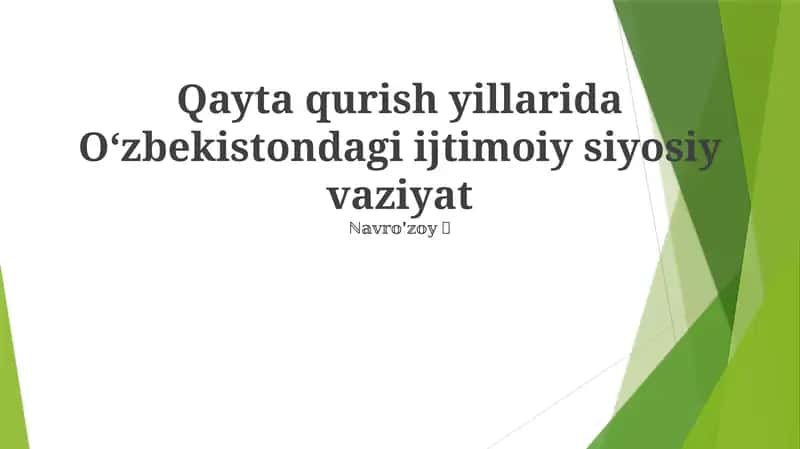Qayta qurish yillarida Oʻzbekistondagi ijtimoiy siyosiy vaziyat 1