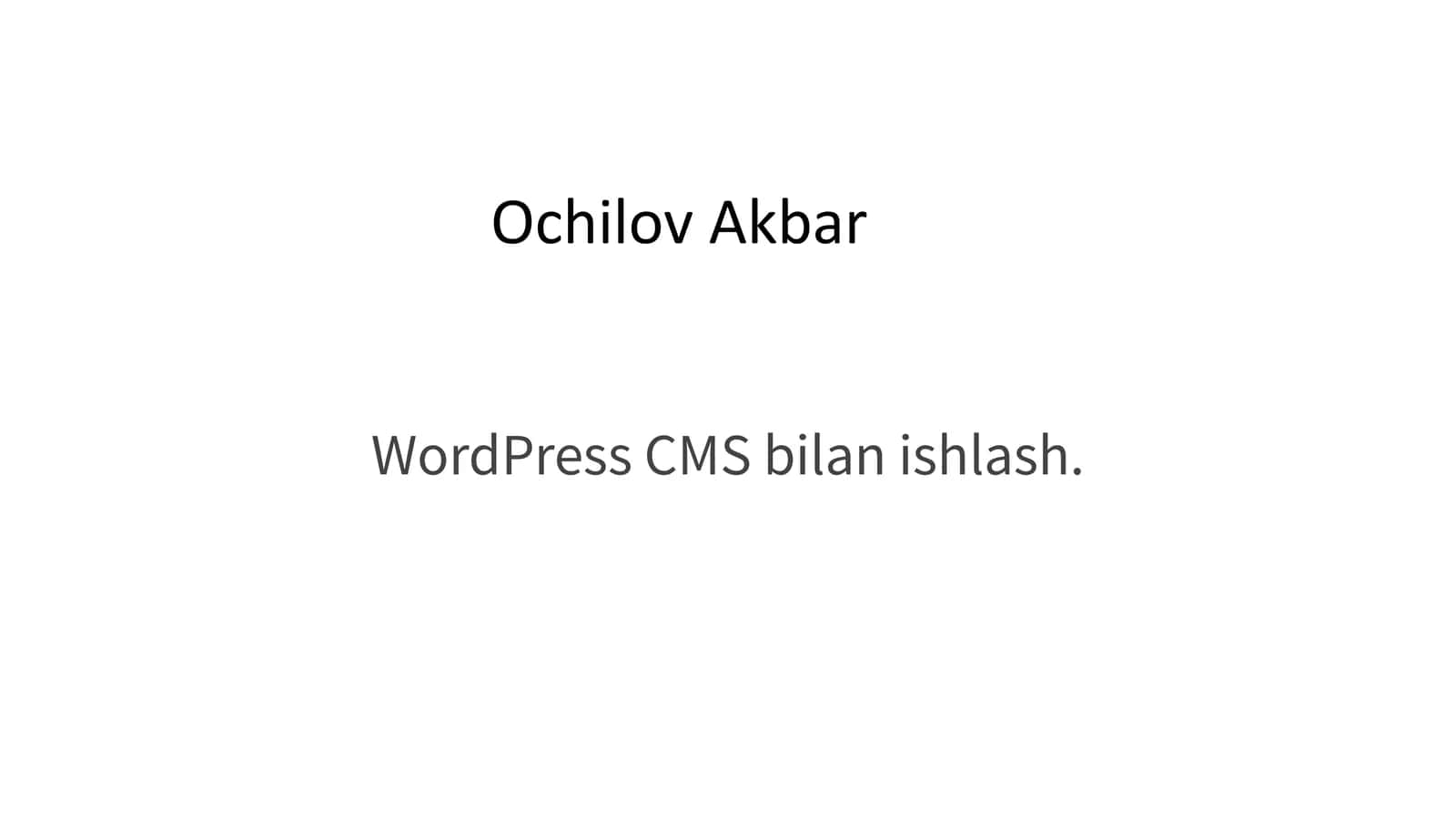WordPress CMS 1