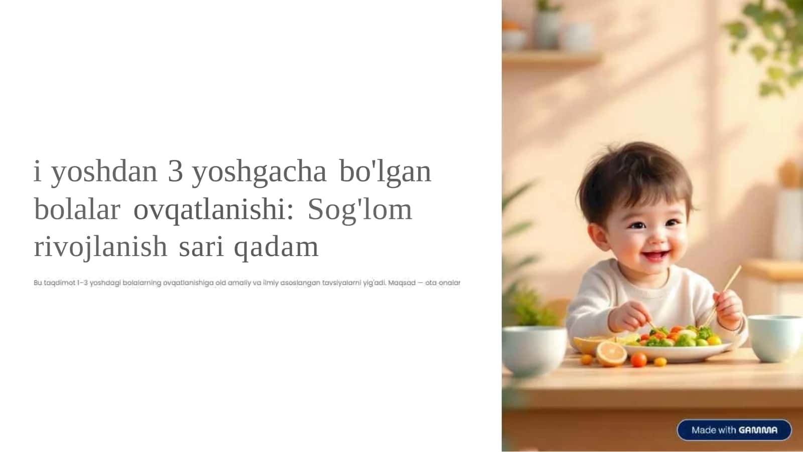 1 yoshdan 3 yoshgacha bo'lgan bolalar ovqatlanishi 1