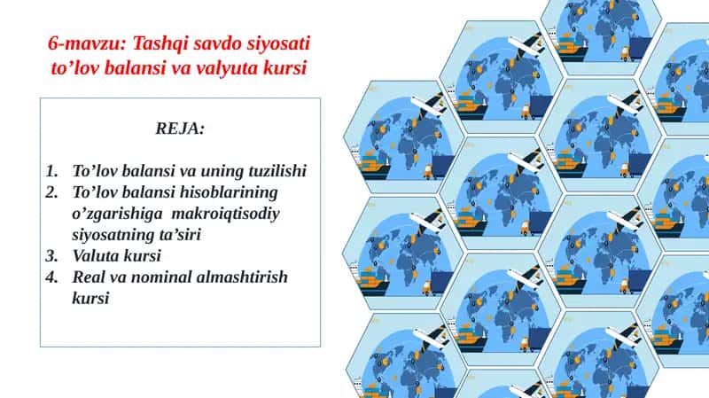 Tashqisavdo sotitoʻlov balansi va valyuta kursi 1