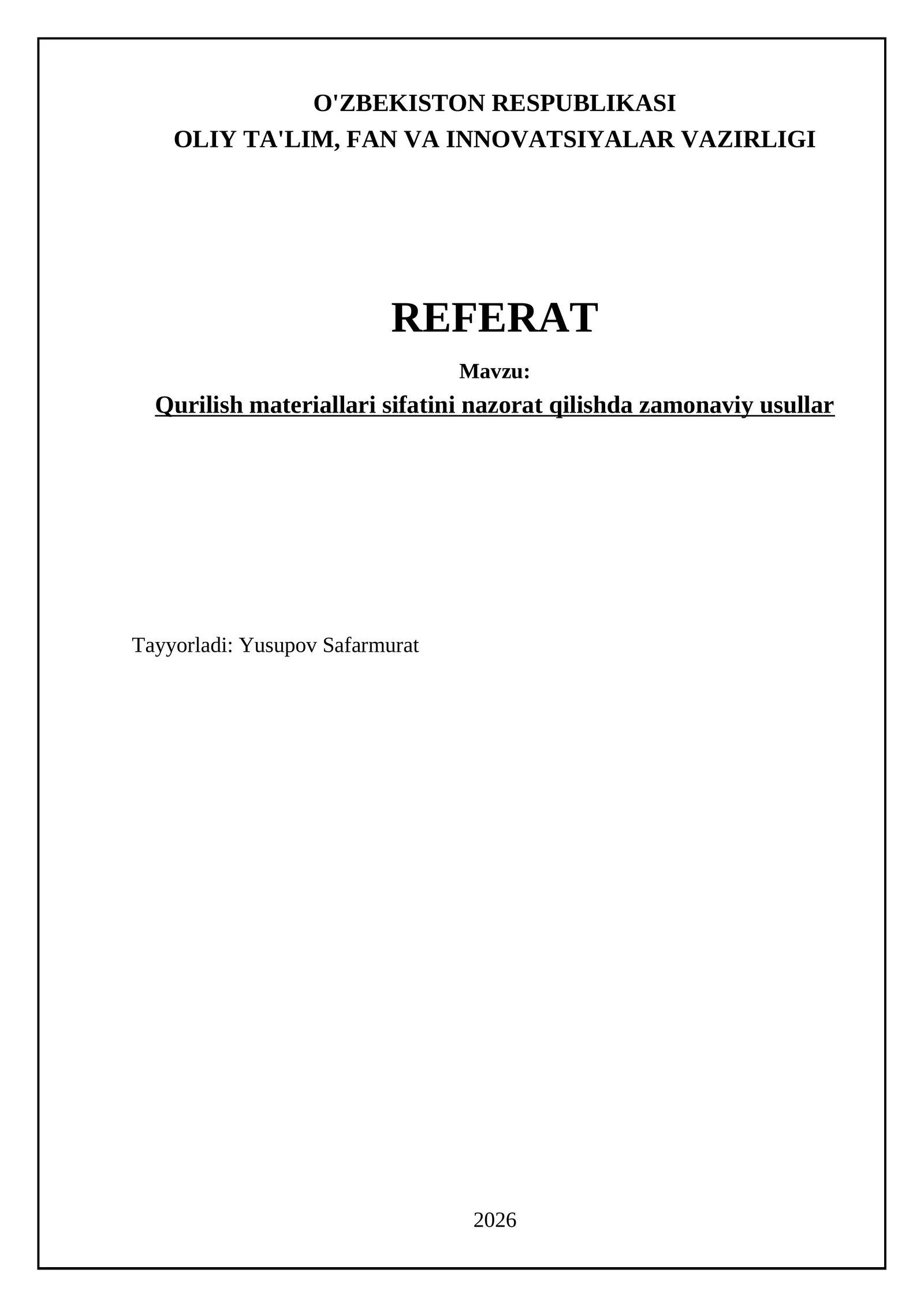 Qurilish materiallari sifatini nazorat qilishda zamonaviy usullar 1