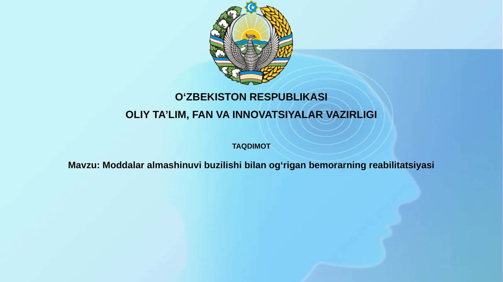 Moddalar almashinuvi bilan ogʻrigan bemorarning reabilitatsiyasi 1