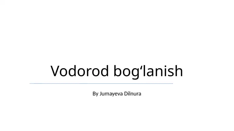 Vodorod bog'lanish 1