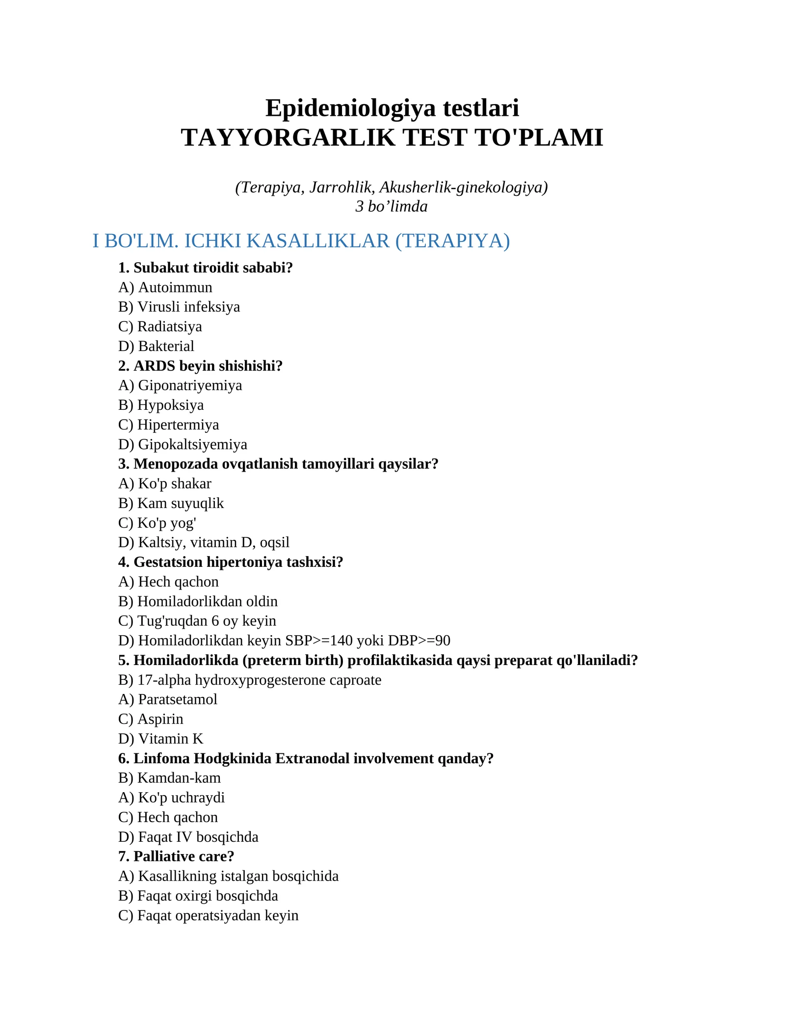 Epidemiologiya testlari 1