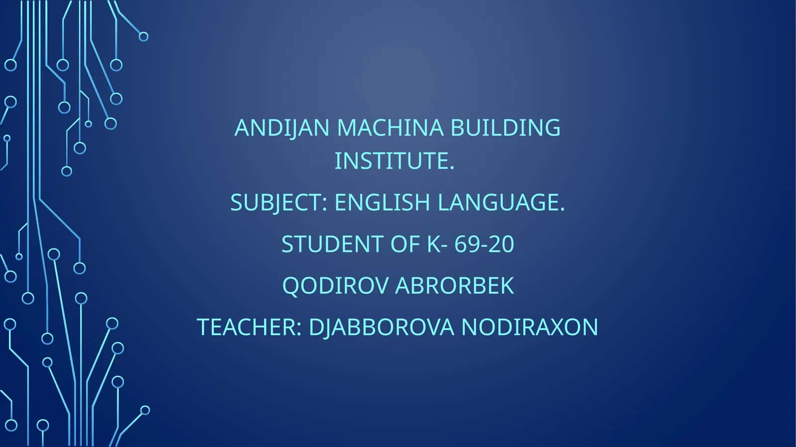 Andijan Machina Building Institute English language 1