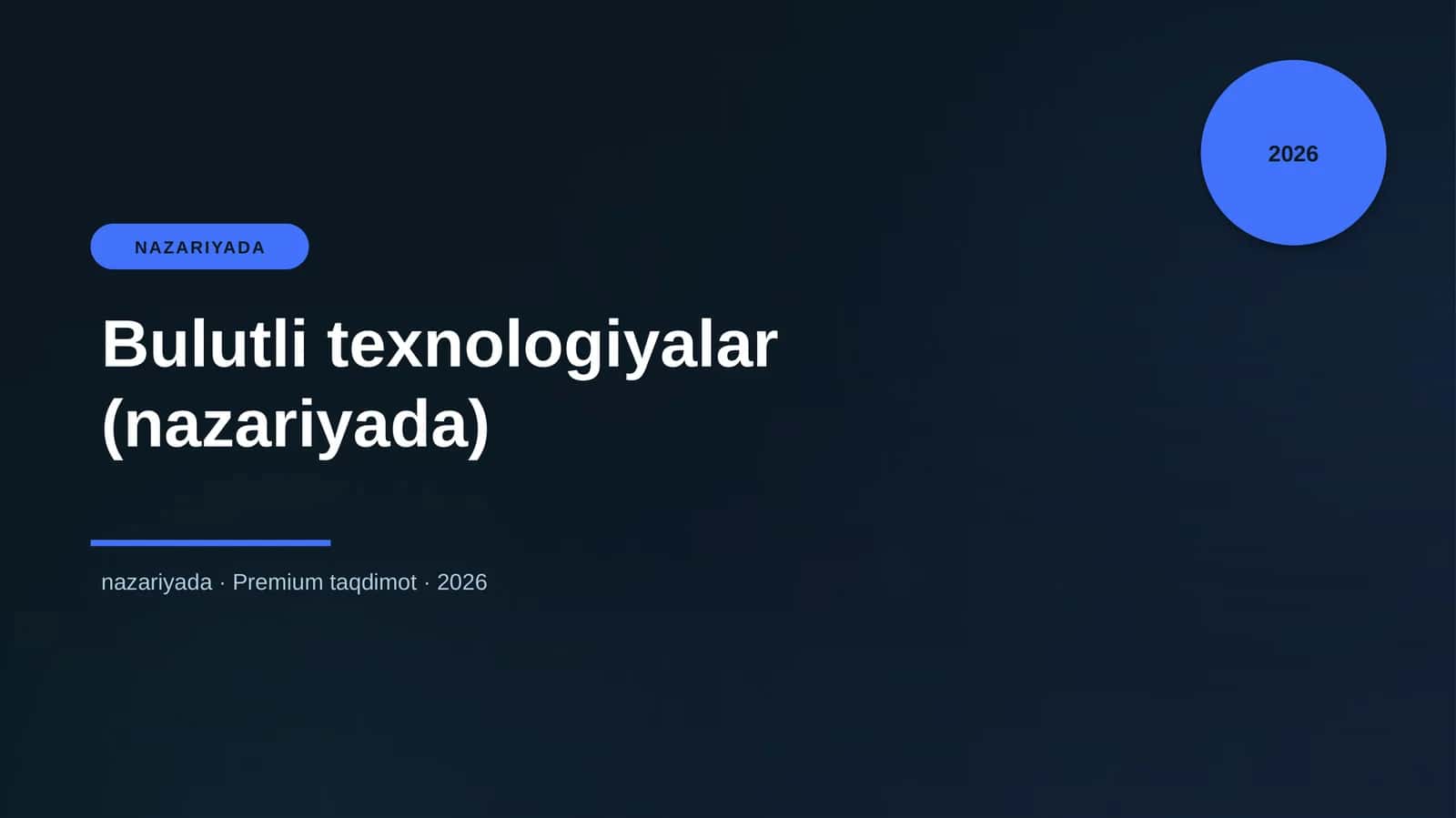 Bulutli texnologiyalar (nazariyada) 1