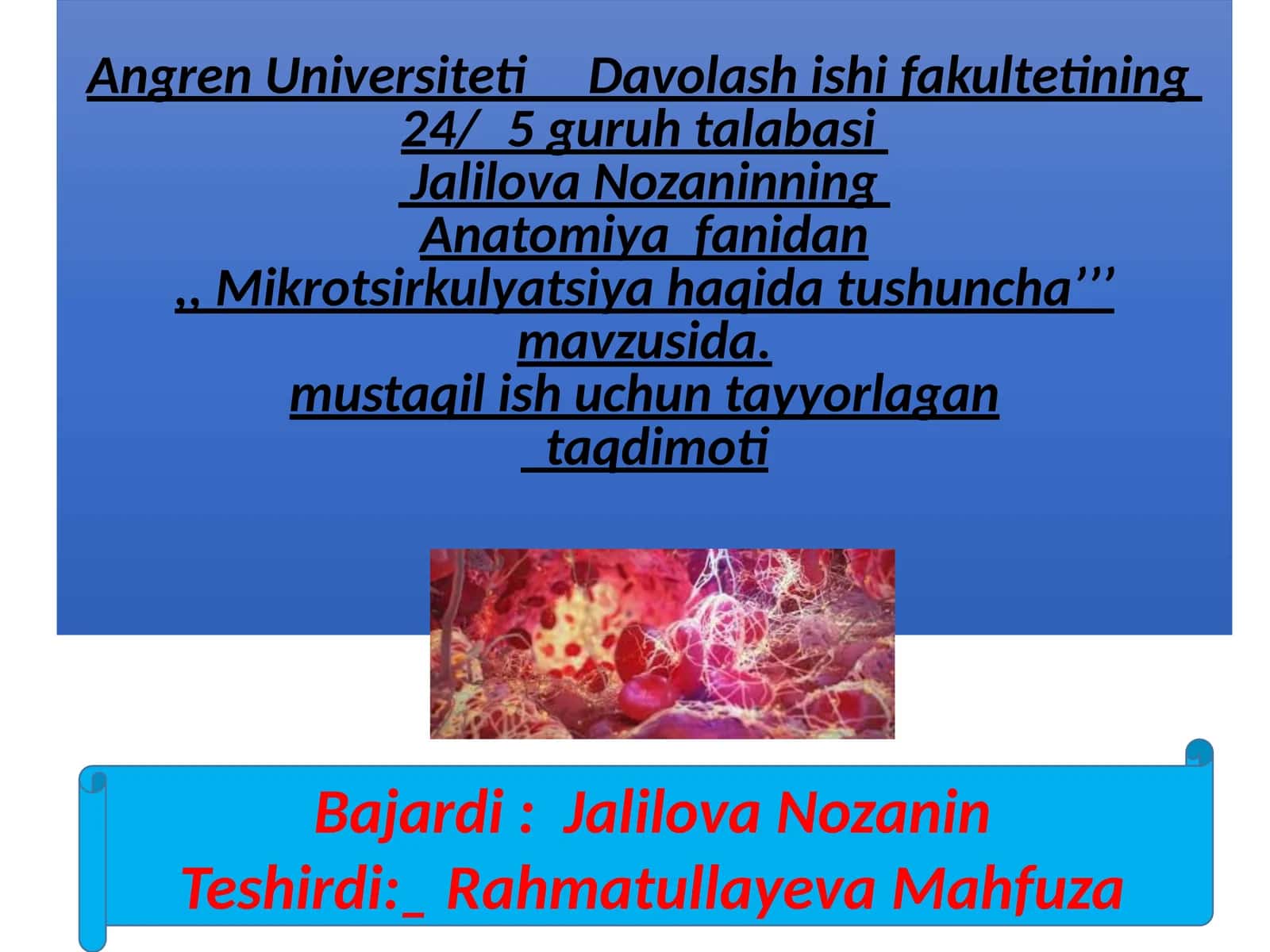 Mikrotsirkulyatsiya haqida tushuncha 1