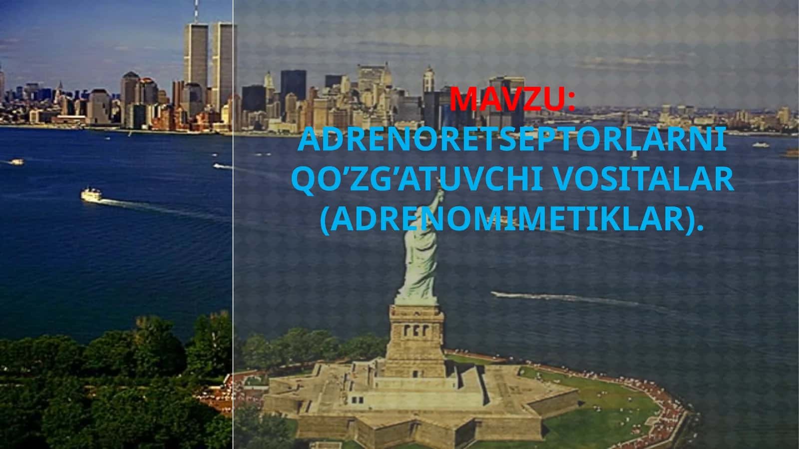 Adrenoretseptorlarni Qo’zg’atuvchi Vositalar (Adrenomimetiklar) 1