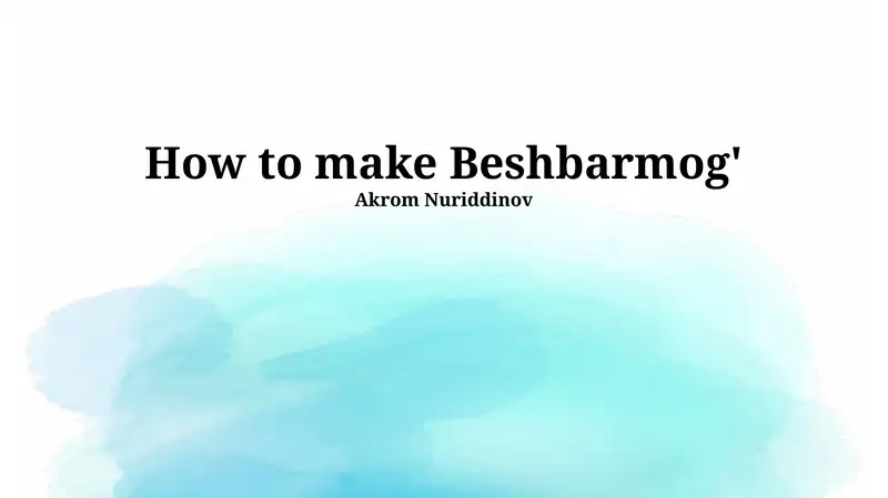 How to make Beshbarmog' 1